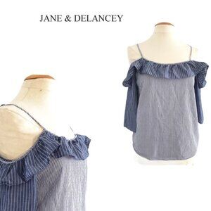Jane  Delancey Cold Shoulder Striped Top Sz SM19